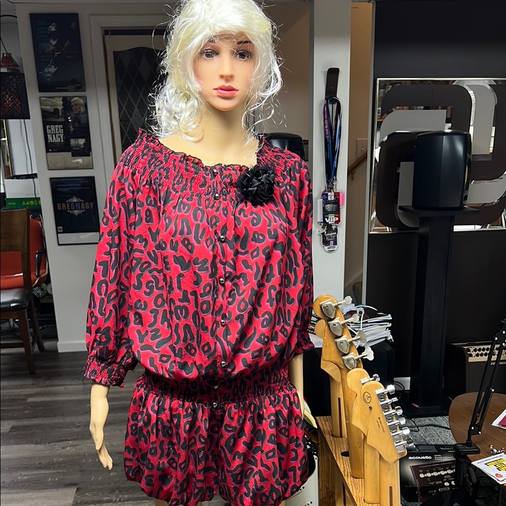 Twelve by Twelve Red and Black Leopard Print Romper